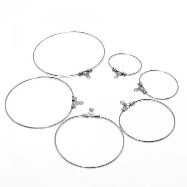 Halterung Ohrring Creole Edelstahl Nr. 02-20 mm x 1 Paar