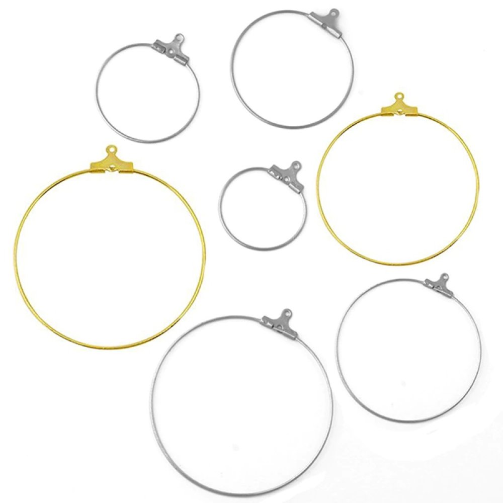 Halter Ohrring Creole Edelstahl Nr. 02-25 mm x 5 Paare
