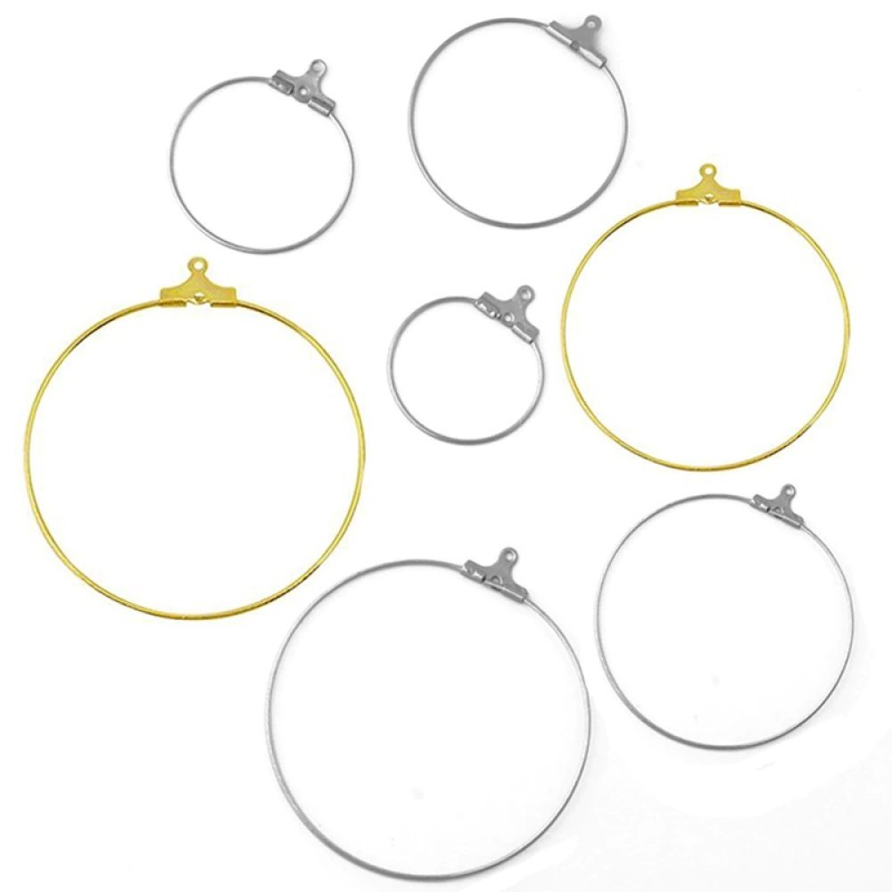 Halter Ohrring Creole Edelstahl Nr. 02-25 mm x 5 Paare