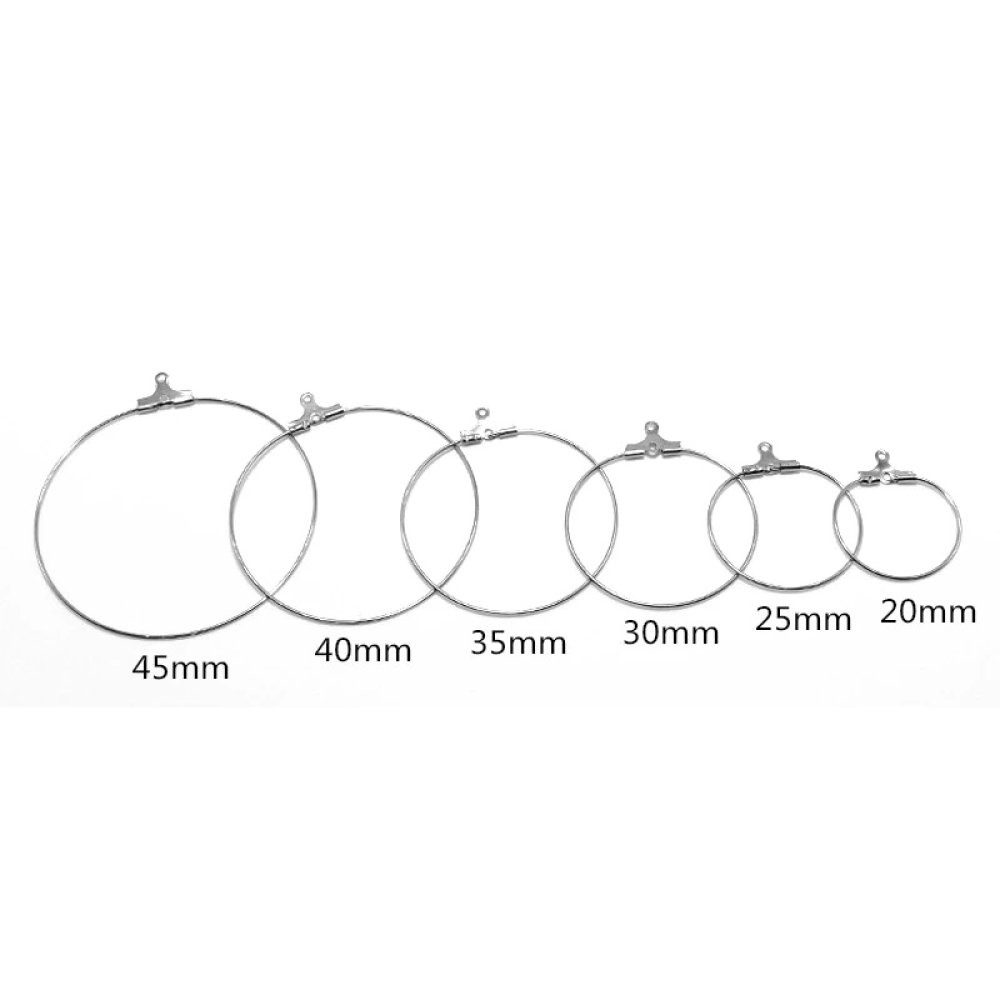 Halter Ohrring Creole Edelstahl Nr. 02-40 mm x 5 Paar