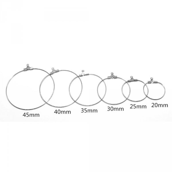 Halter Ohrring Creole Edelstahl Nr. 02-40 mm x 5 Paar