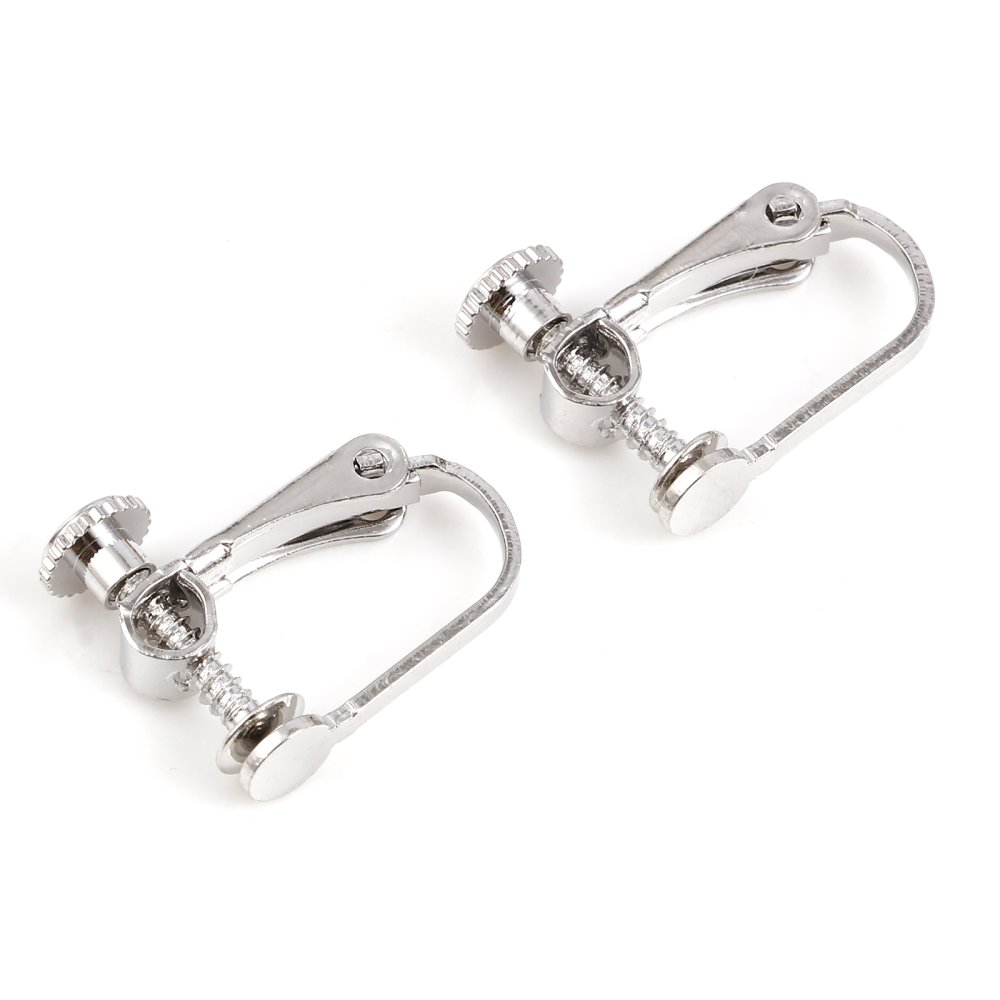 Halter Ohrring Clip verstellbar Platinum Nr. 06 x 1 Paar