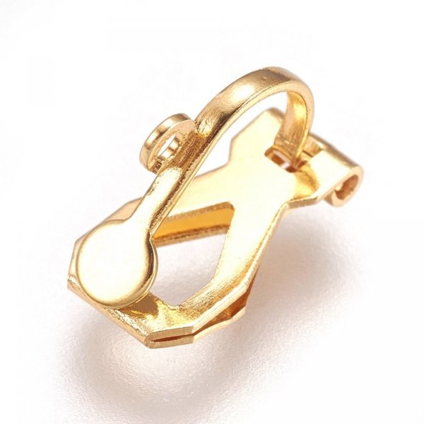 Halter Ohrring Clip Edelstahl Nr. 05 x 1 Paar vergoldet