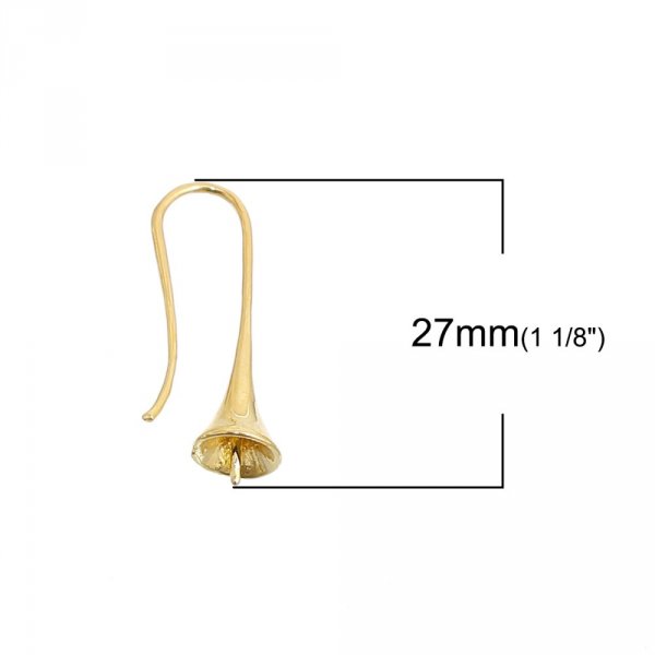 Support Boucle d'oreille pour boule &agrave; garnir x 5 Paires dor&eacute;