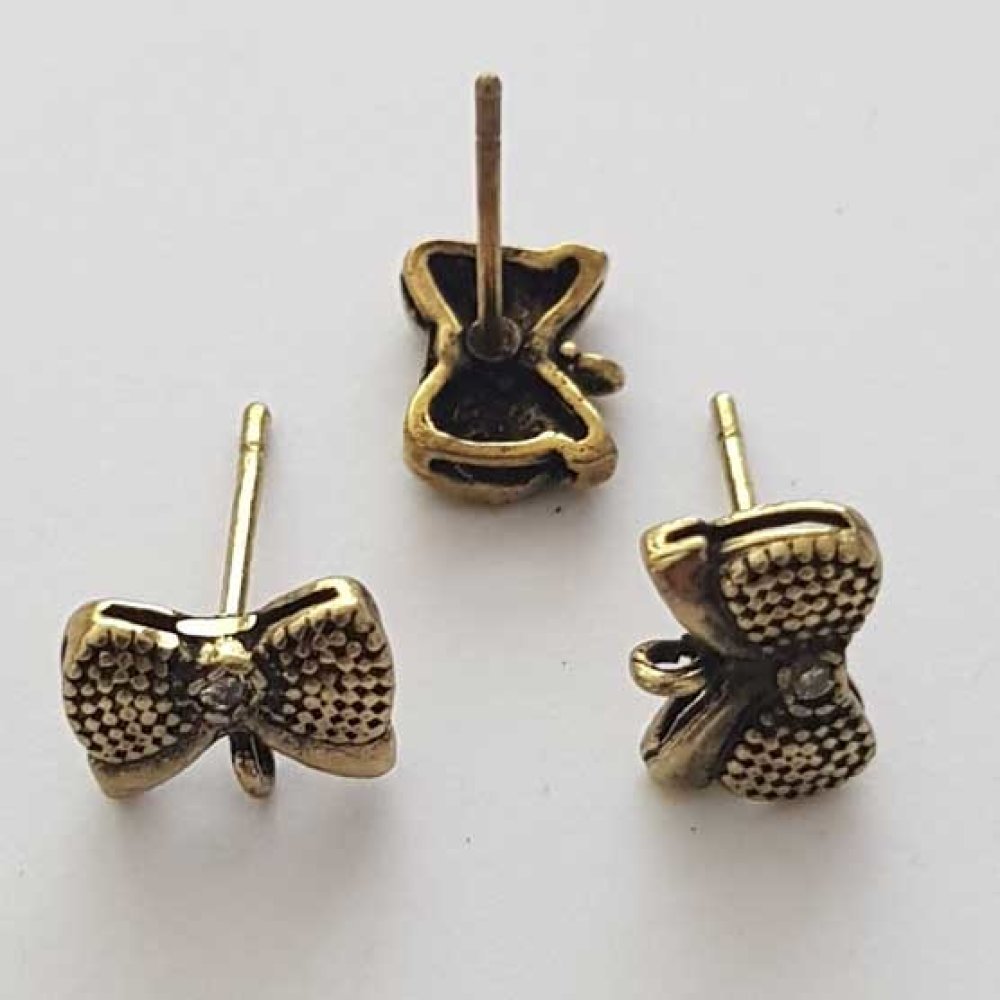 Support Boucle d'oreille Puce N°03 Doré Vieilli