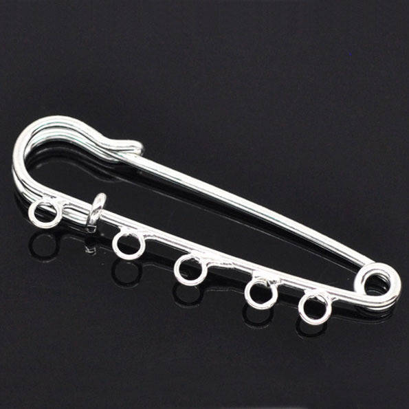 Halter Brosche Nursing Pin Silber 5 Ringe 50x15 mm Nr.001-par1 