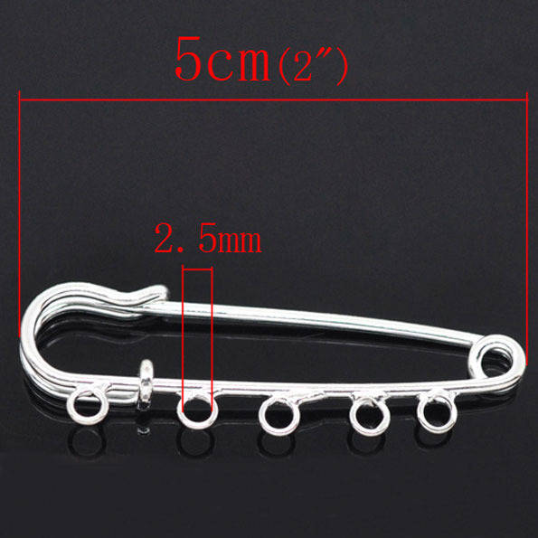 Halter Brosche Nursing Pin Silber 5 Ringe 50x15 mm Nr.001-par1 