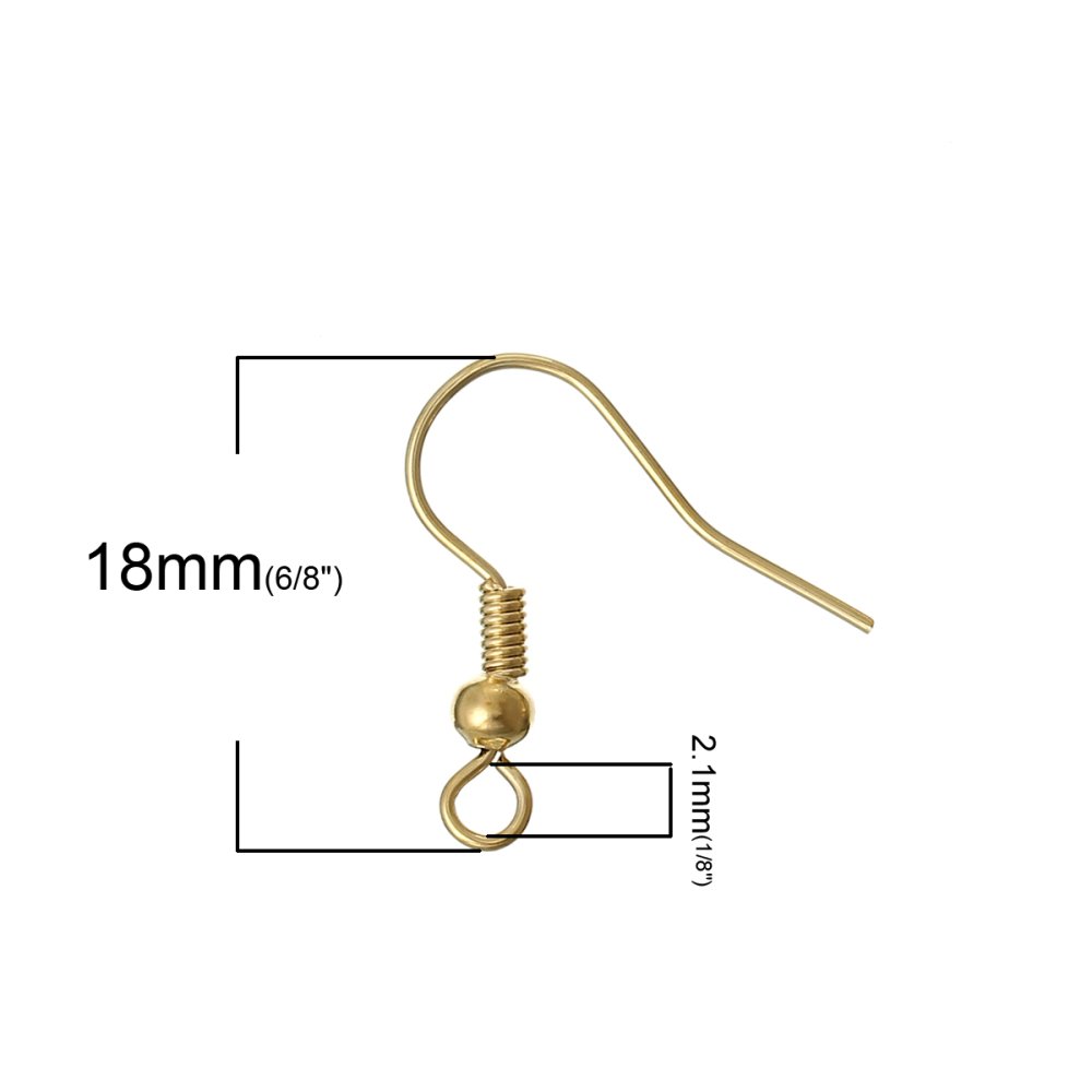 Ohrringhalter Nr. 24 Haken 18 K vergoldet x 2 Paare