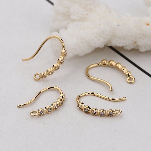 Ohrringhalter Nr. 29 Haken mit Gold und Strass beschichtet