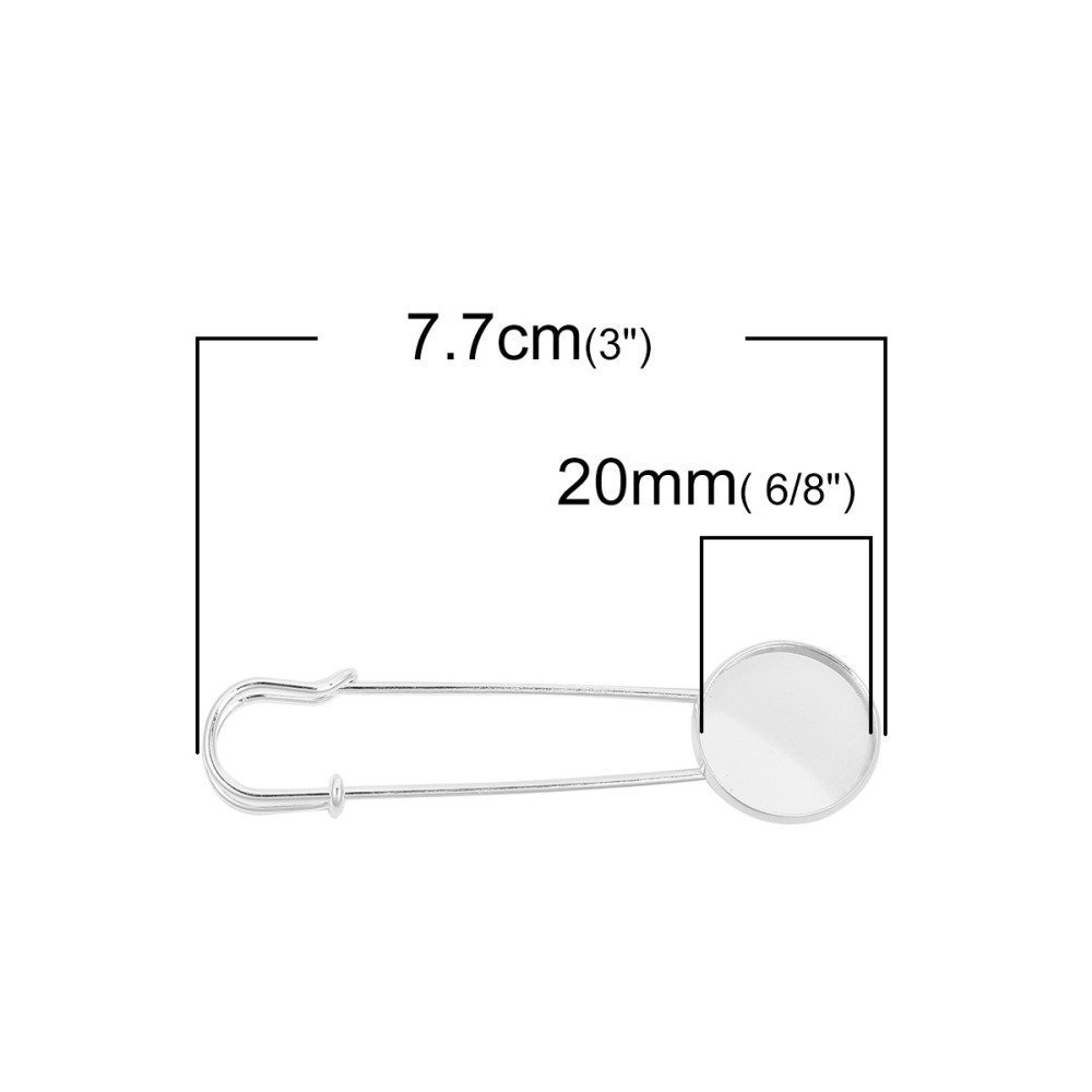 Stifthalter Nadel Cabochon rund 20 mm x 10 Stück