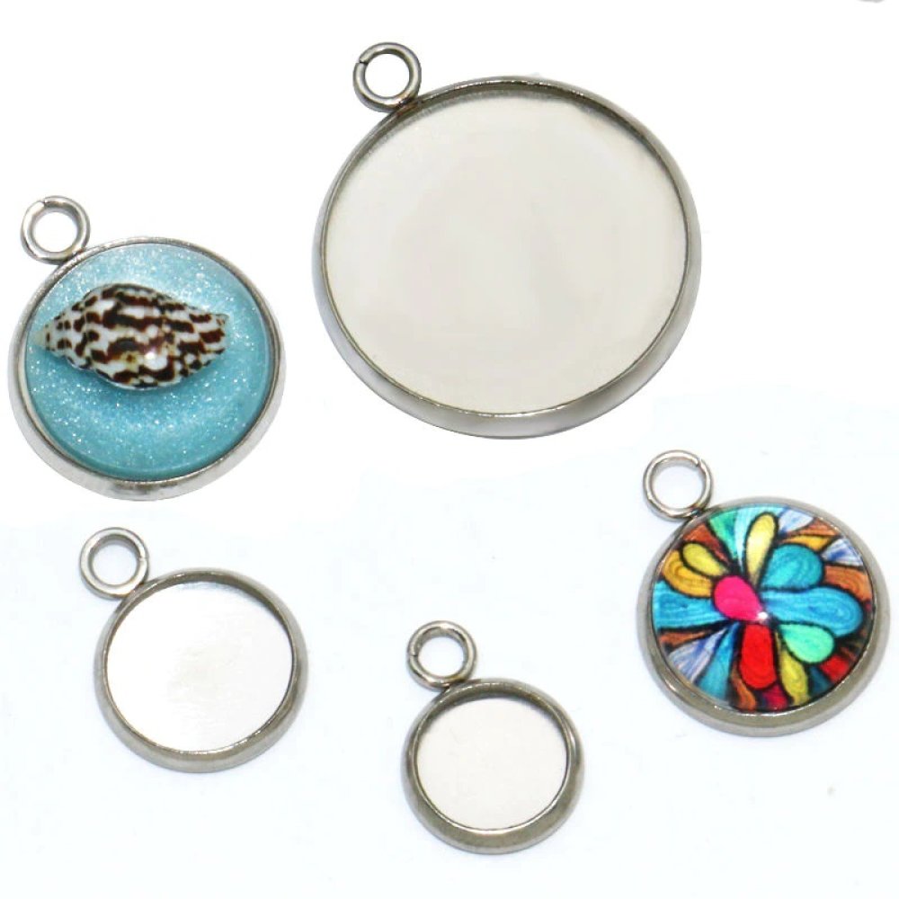 Cabochon-Halter 25 mm Edelstahl Nr. 05 Geschlossener Ring