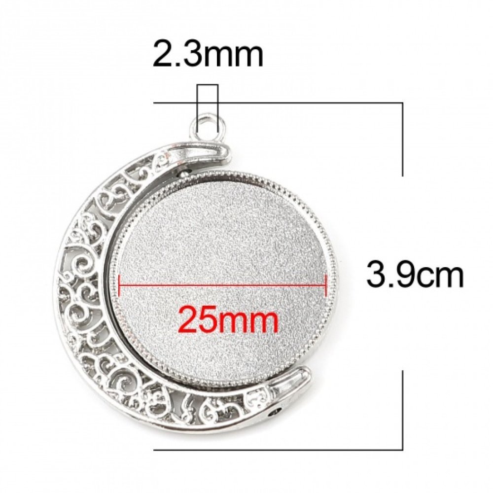 Support cabochon 25 mm rotatif N°01 argent