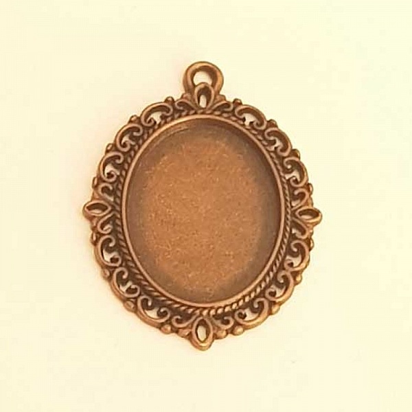 Support cabochon Ovale de 25 X 18 mm Bronze N&deg;02
