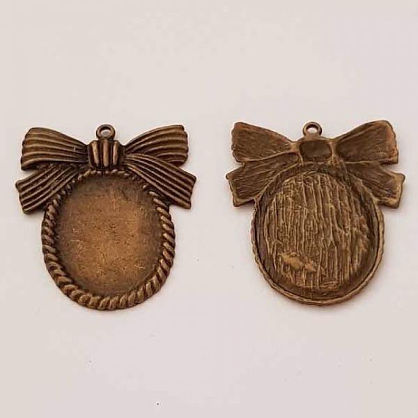 Support cabochon Ovale de 29 X 22 mm Bronze N&deg;05