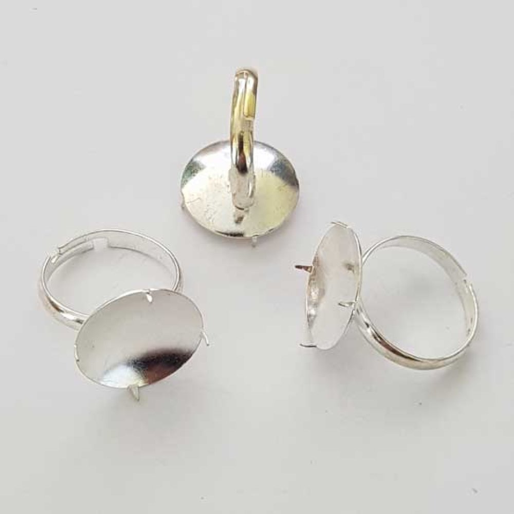 Einstellbarer Ringhalter mit 4-Krallen-Tray Silber Nr. 01
