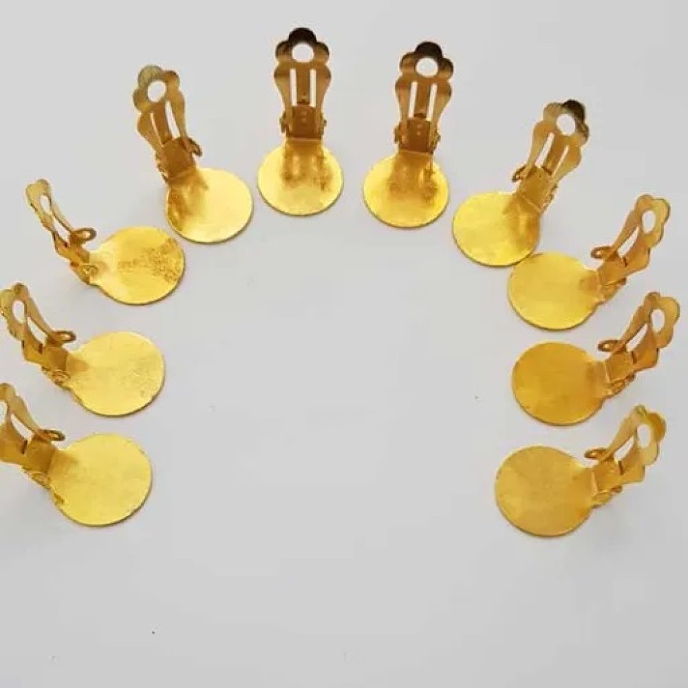 Ohrringe Halter Clips Plateau Nr. 01 2. Wahl x 20 Paar Vergoldet