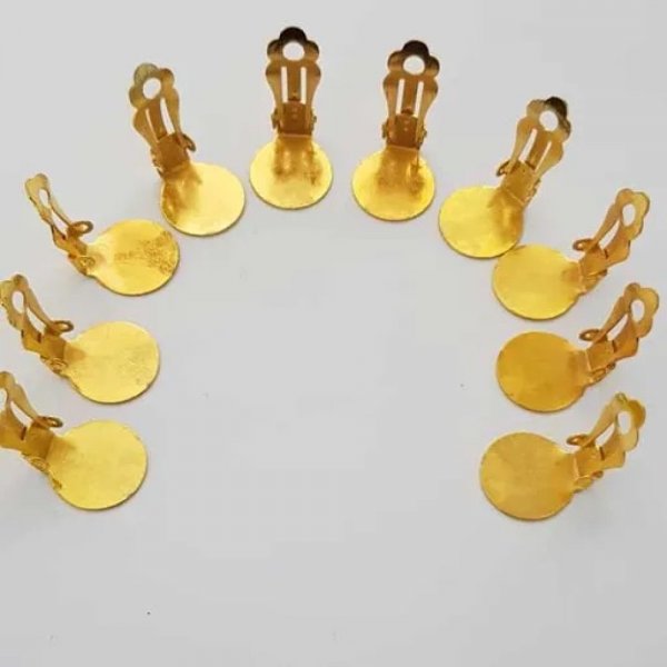 Ohrringe Halter Clips Plateau Nr. 01 2. Wahl x 20 Paar Vergoldet