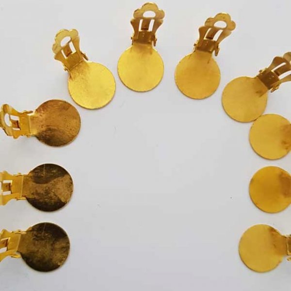 Supports Boucles d'oreilles Clips Plateau N&deg;06 2&eacute;me Choix x 5 Paires Dor&eacute;