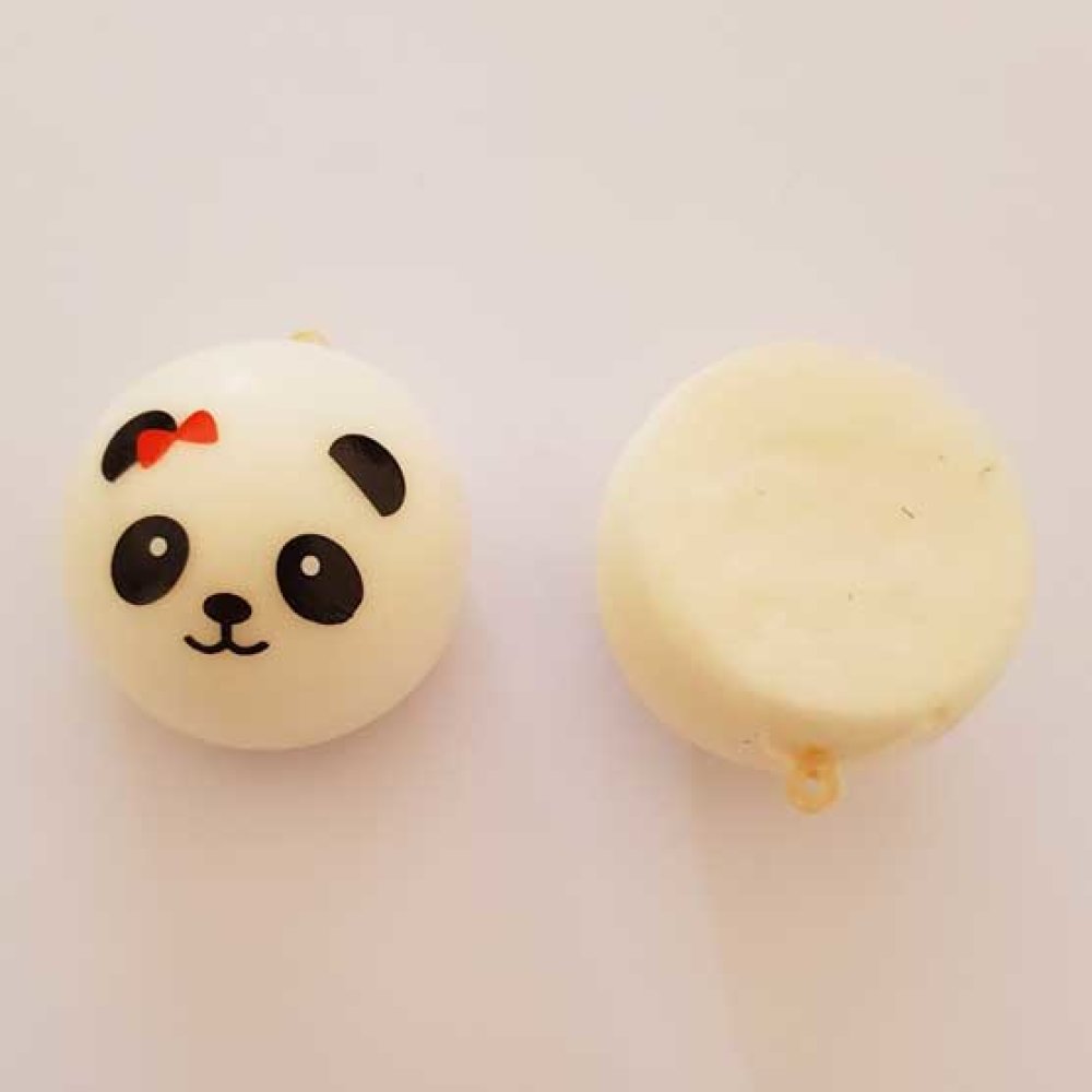 Tête De Panda Fille N°02 Nœud Rouge Style Mousse