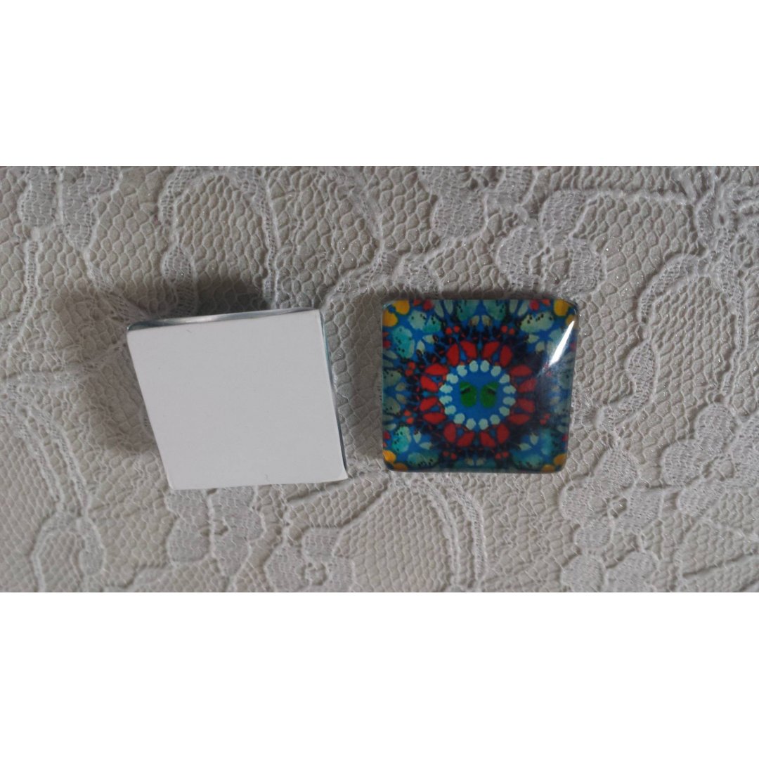 quadratischer Glas-Cabochon 25mm 037 