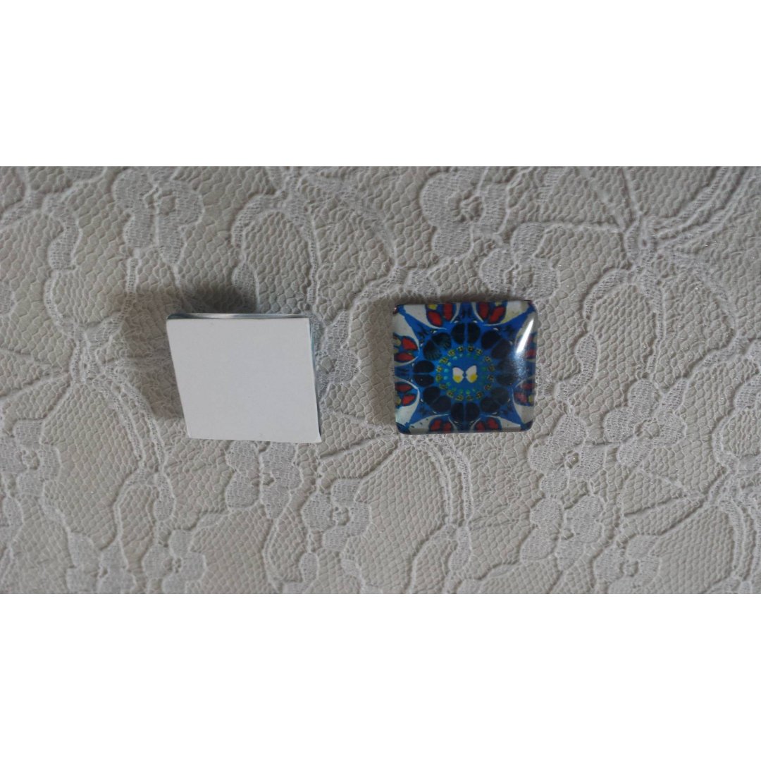 quadratischer Glas-Cabochon 25mm 030 