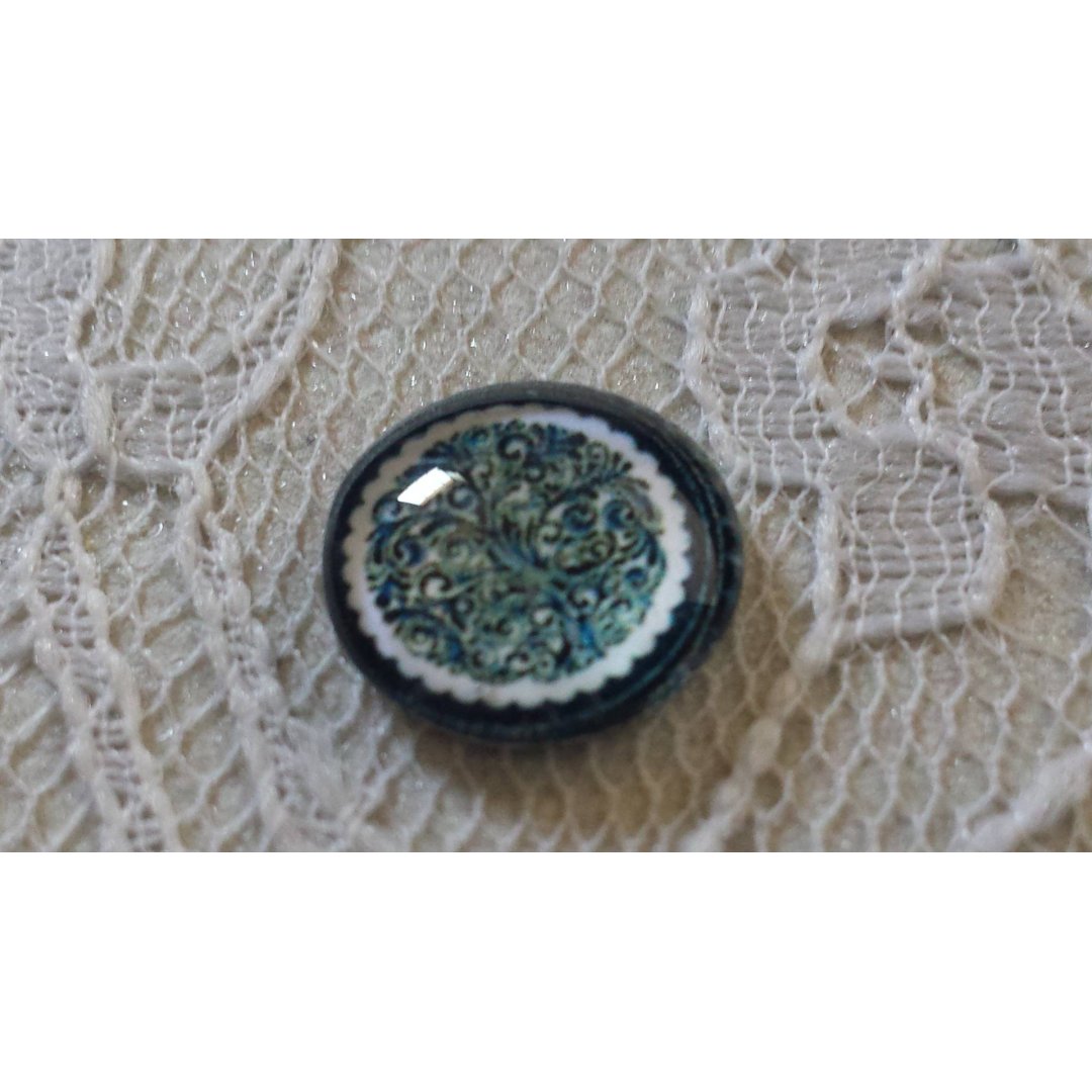 runder Glas-Cabochon 12mm Blume 030 