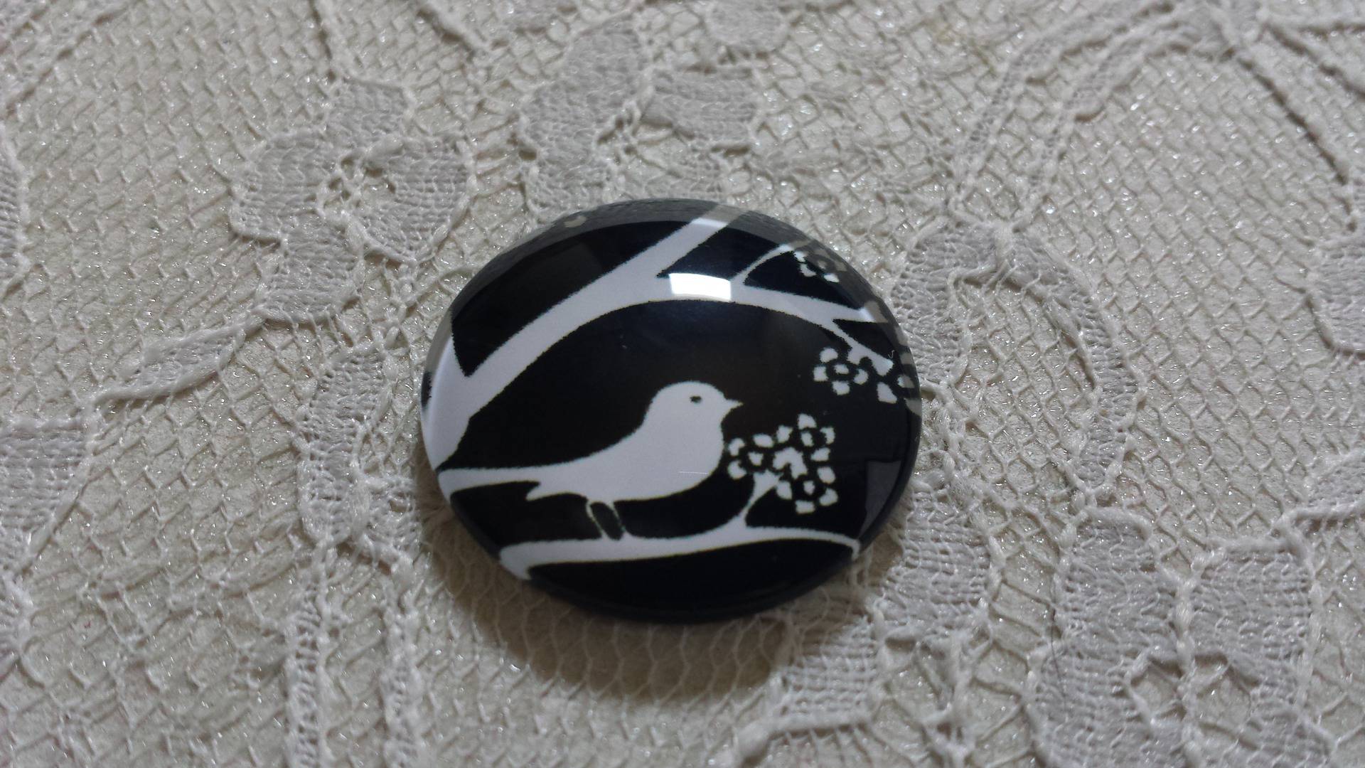 runder Glas-Cabochon 10mm Vögel 021 