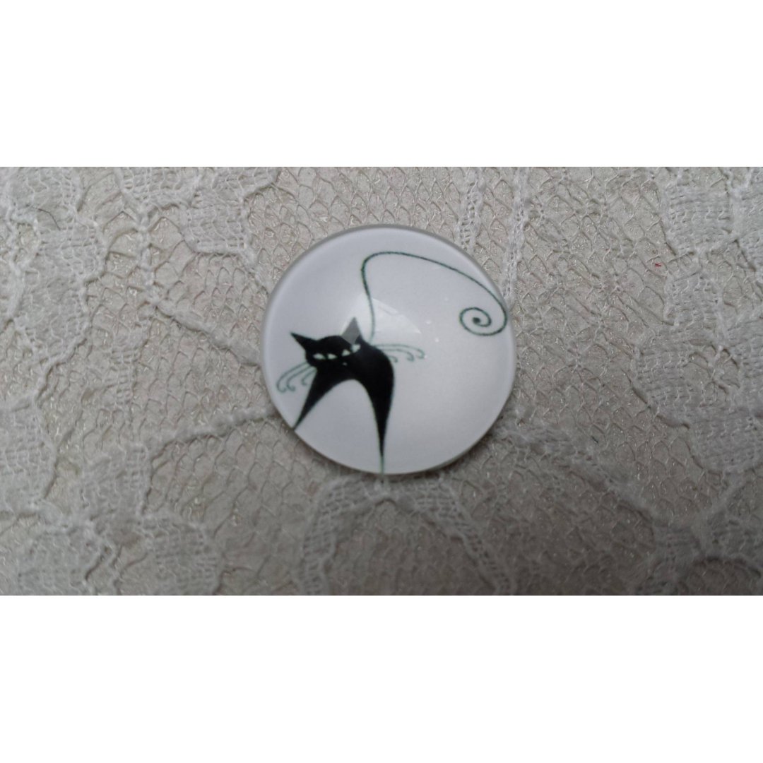 runder Glas-Cabochon 10mm Katze 019 