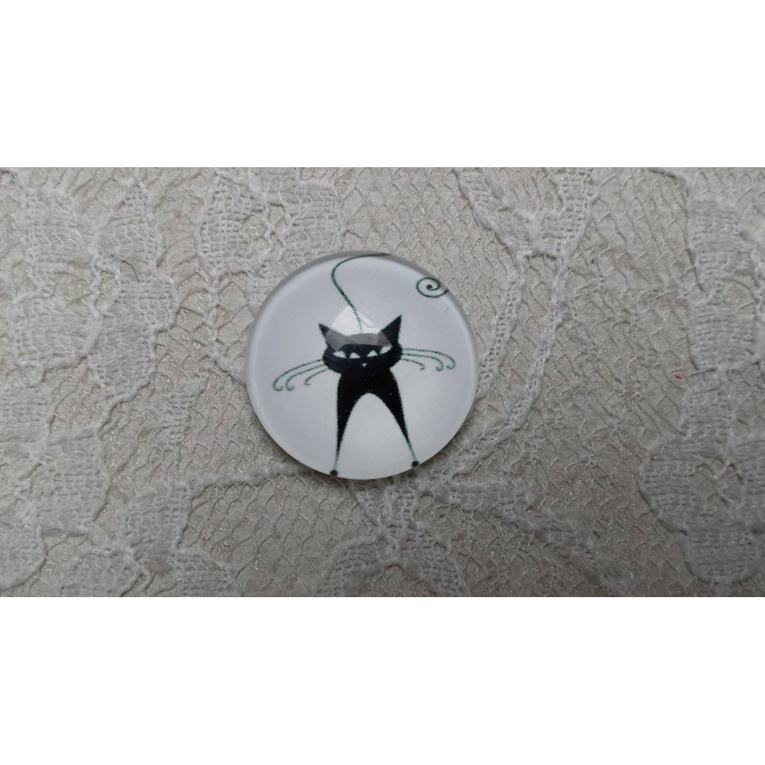 runder Glas-Cabochon 10mm Katze 018