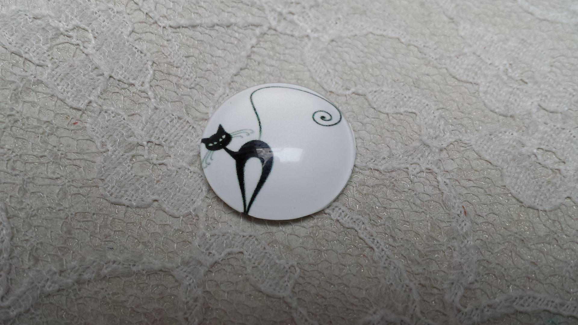 runder Glas-Cabochon 10mm Katze 006 