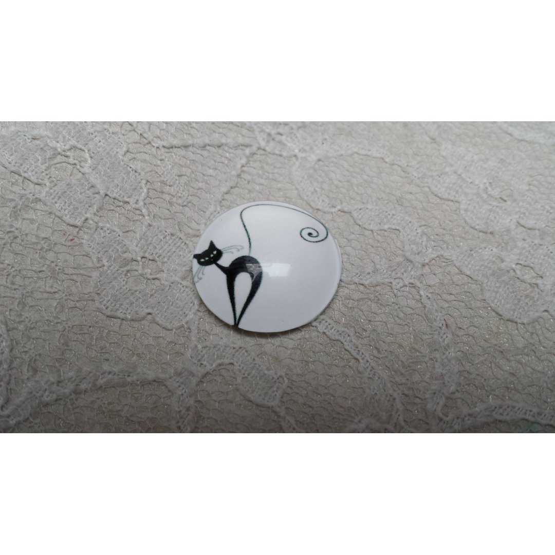 runder Glas-Cabochon 10mm Katze 006 