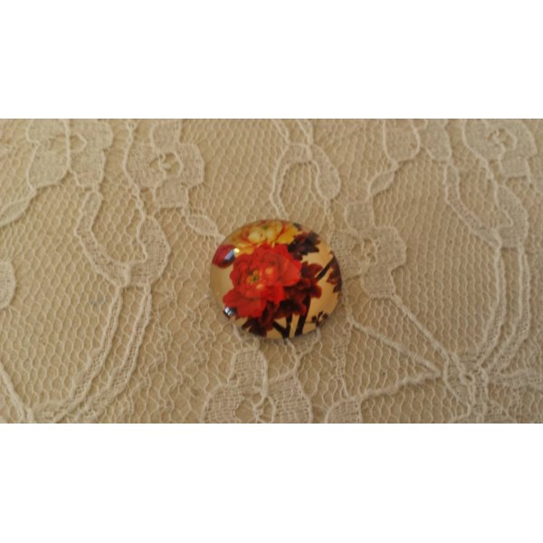 runder Glas-Cabochon 20mm Blume 01-052 