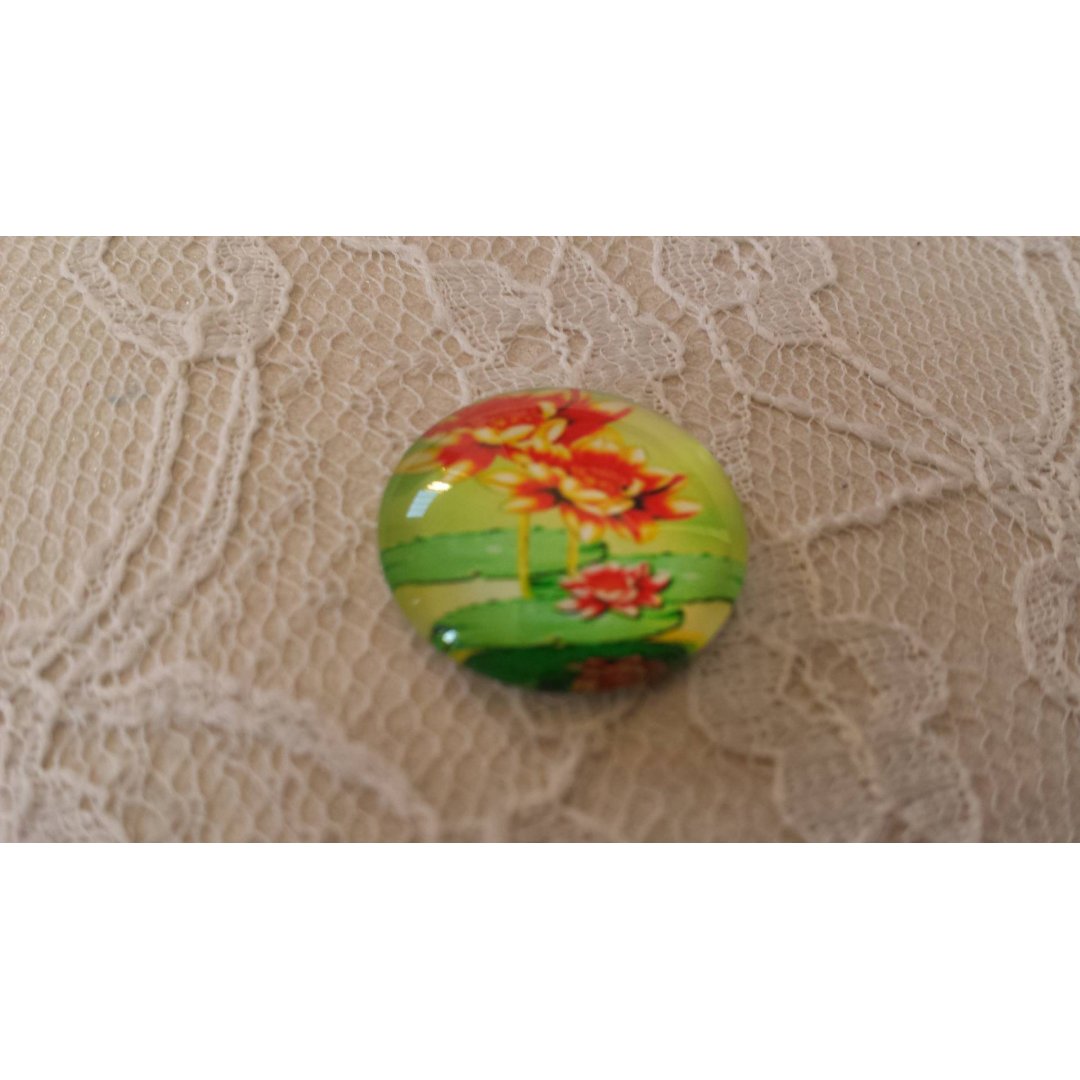 runder Glas-Cabochon 20mm Blume 01-051 