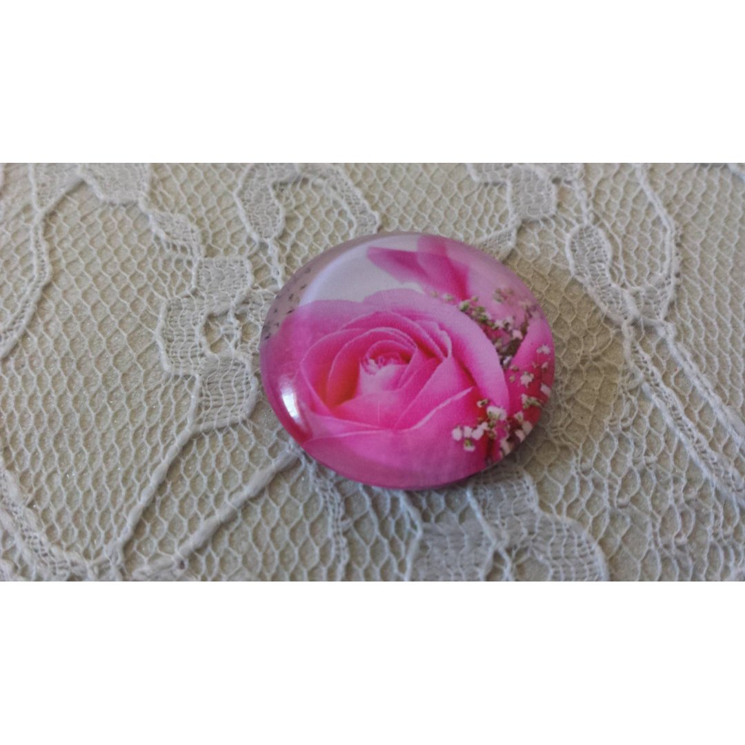 runder Glas-Cabochon 20mm Blume 01-037 