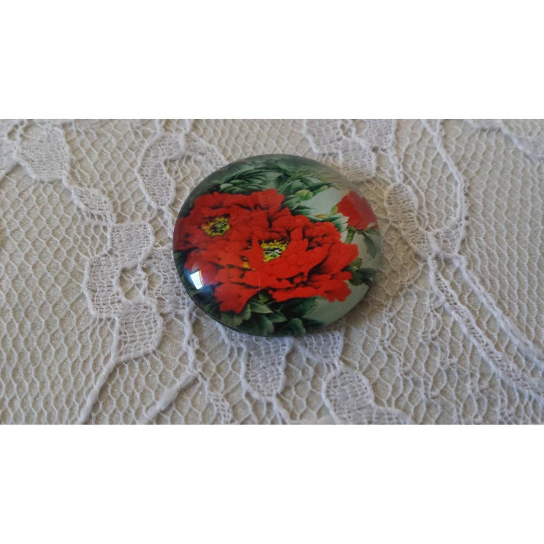 runder Glas-Cabochon 20mm Blume 01-035 