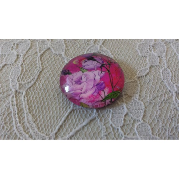 runder Glas-Cabochon 20mm Blume 01-034 