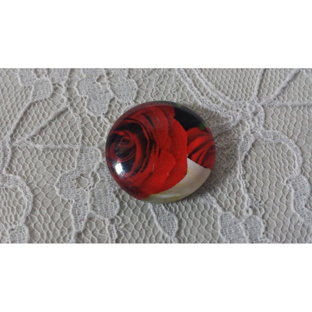 runder Glas-Cabochon 20mm Blume 01-027 