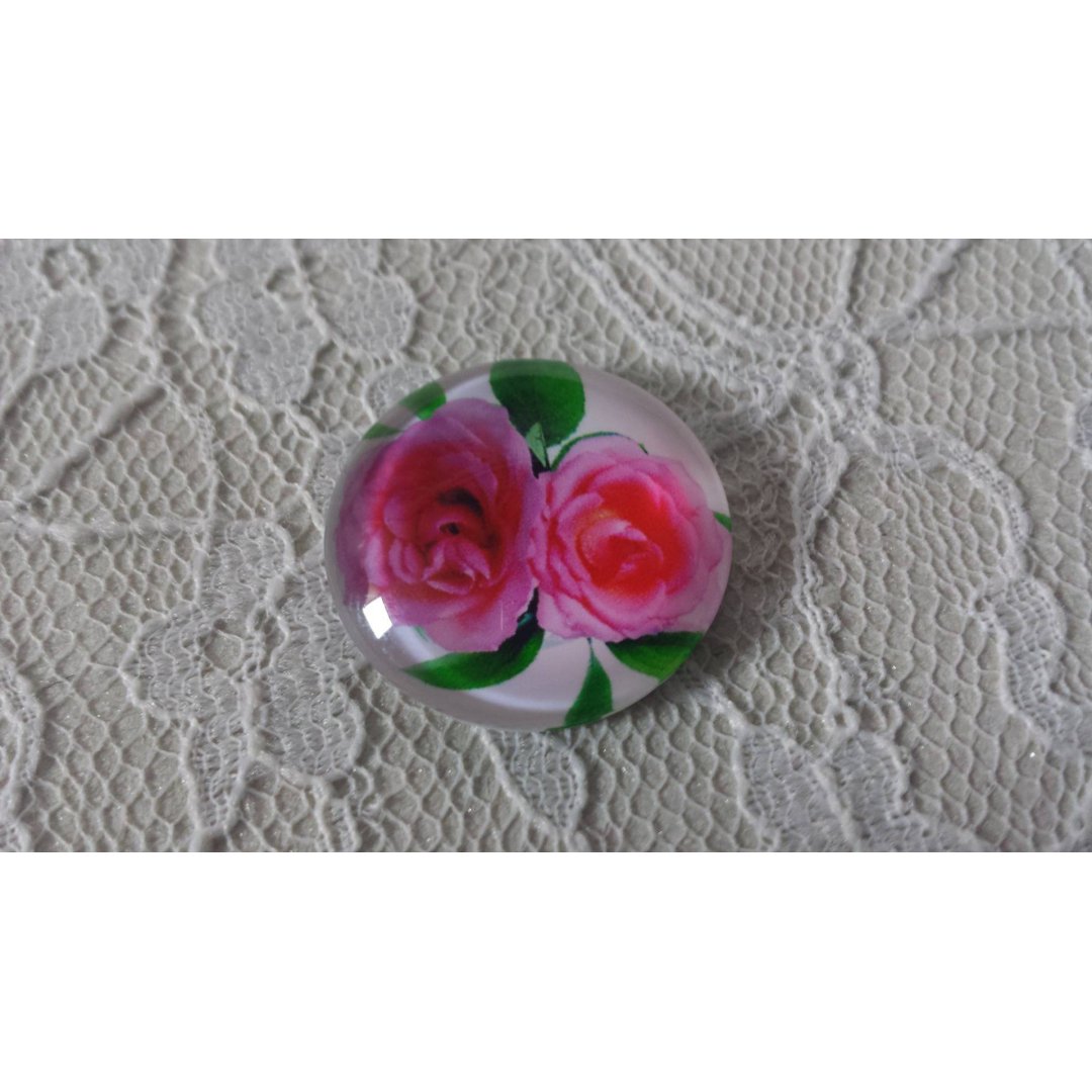 runder Glas-Cabochon 20mm Blume 01-023 