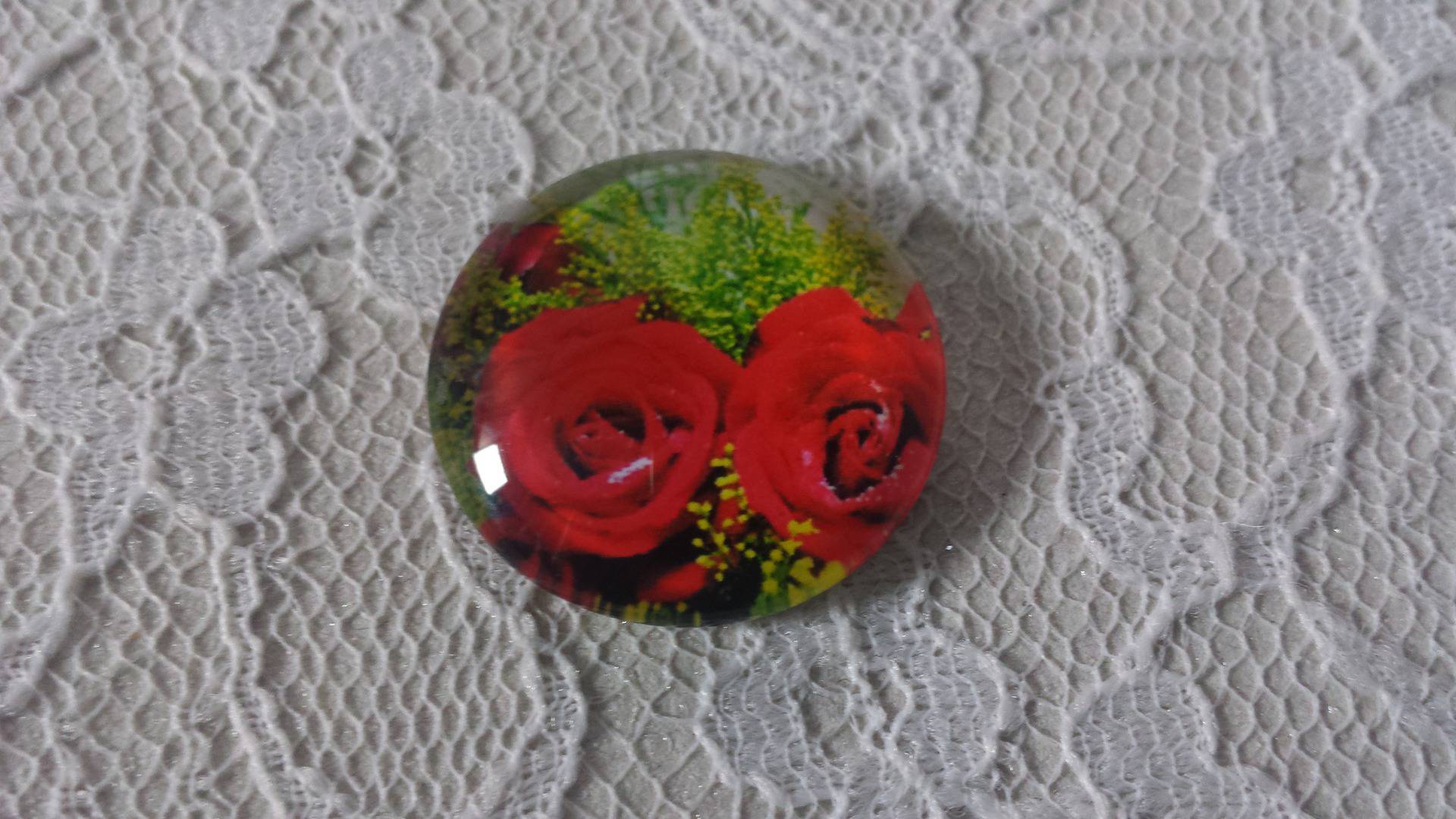 runder Glas-Cabochon 20mm Blume 01-019 