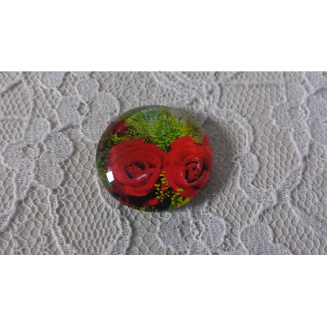 runder Glas-Cabochon 20mm Blume 01-019 