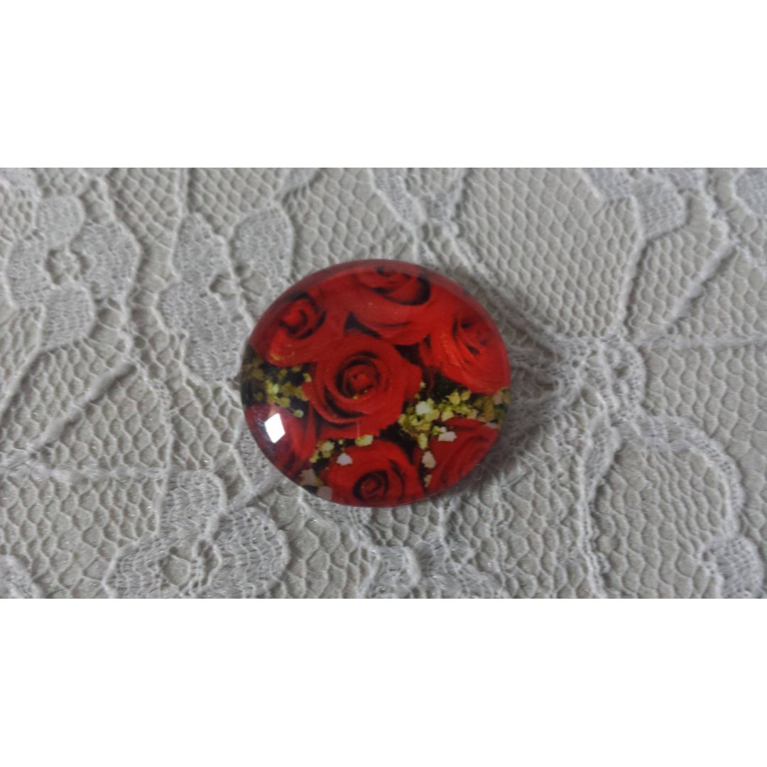 runder Glas-Cabochon 20mm Blume 01-017 