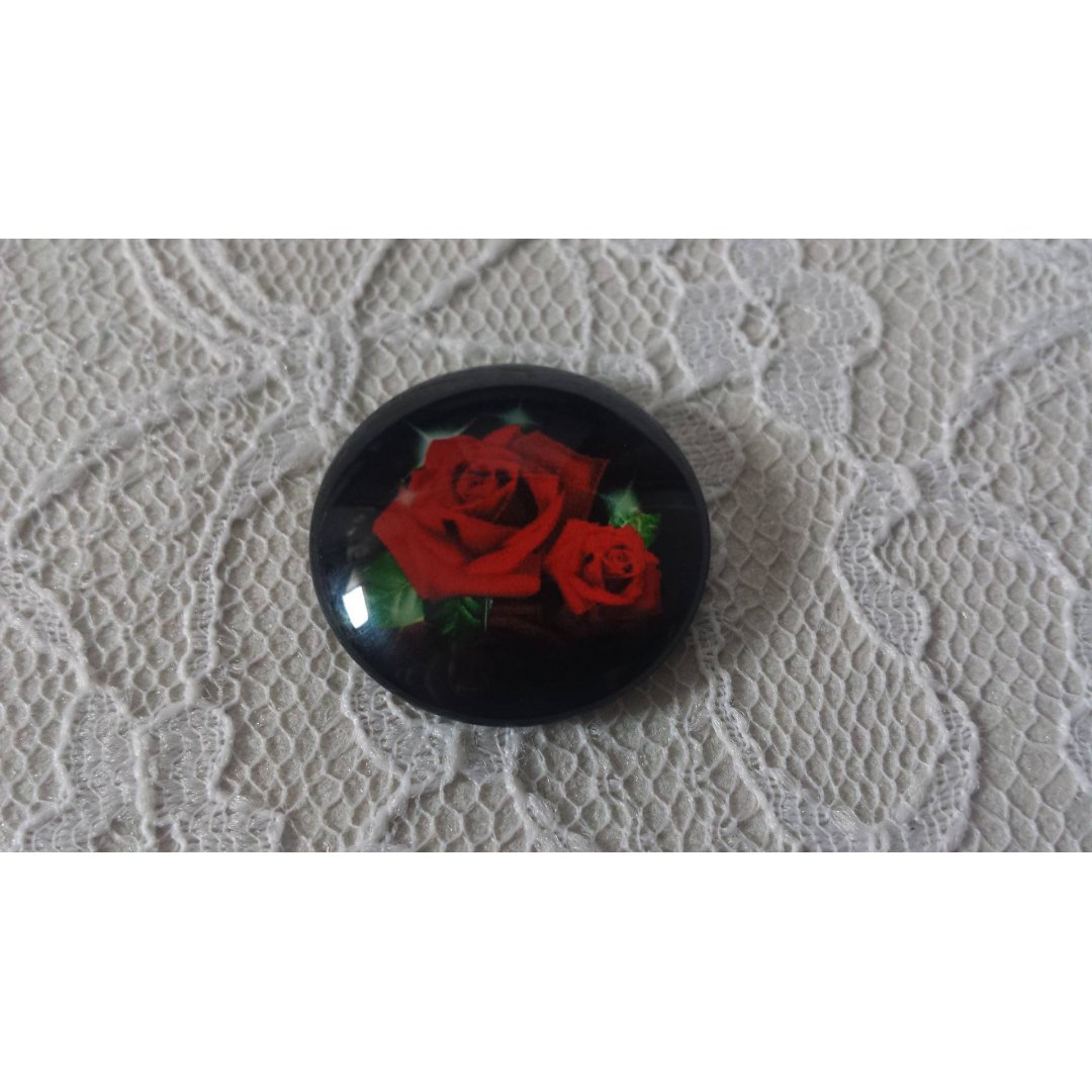 runder Glas-Cabochon 20mm Blume 01-001 