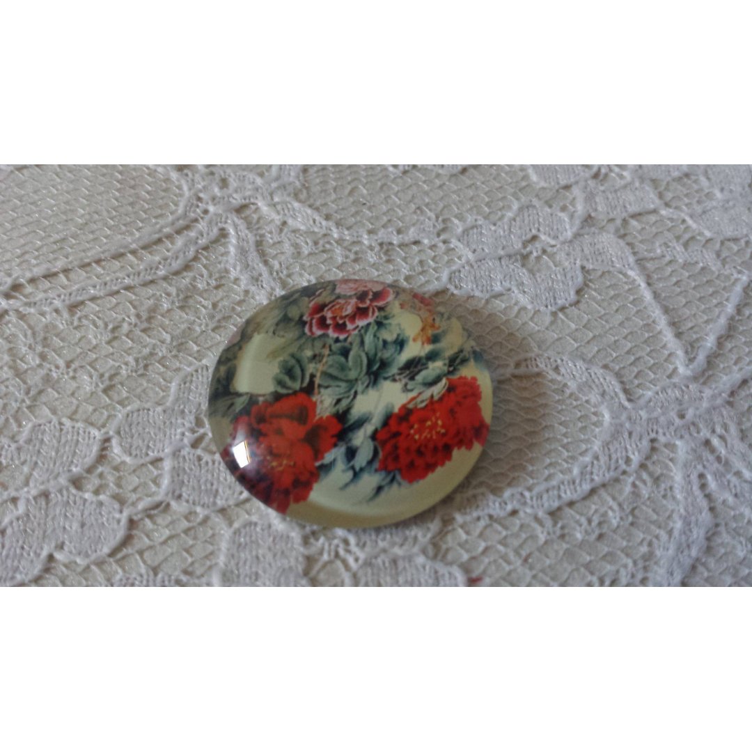 runder Glas-Cabochon 25mm Blume 01-042 