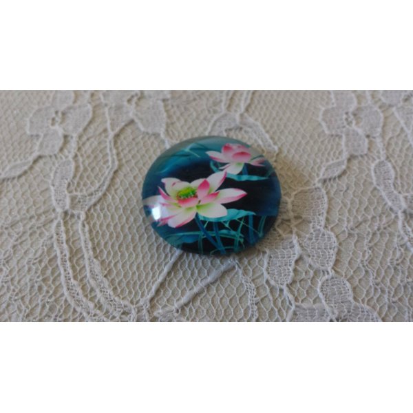 runder Glas-Cabochon 25mm Blume 01-032 