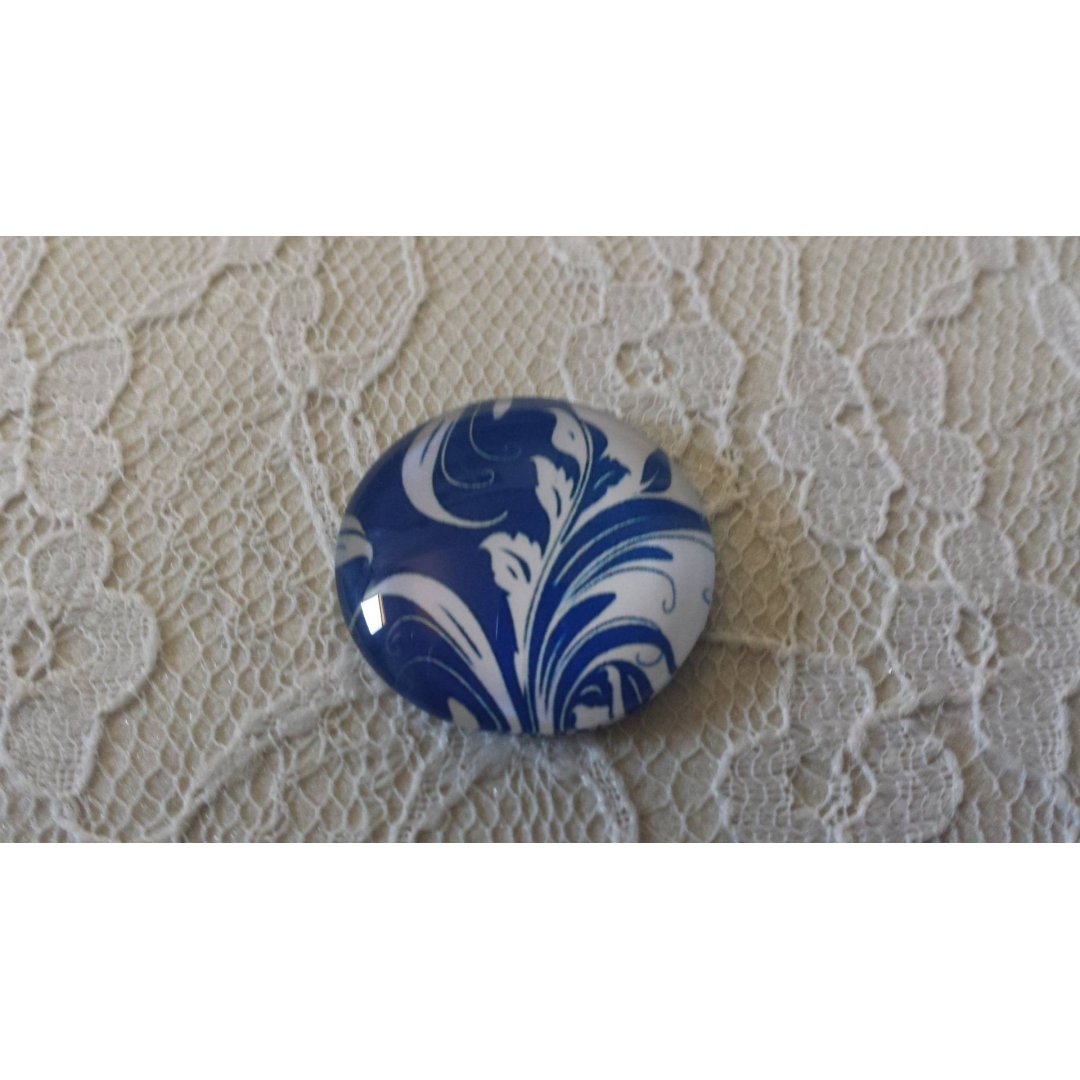 runder Glas-Cabochon 25mm Blume 042 