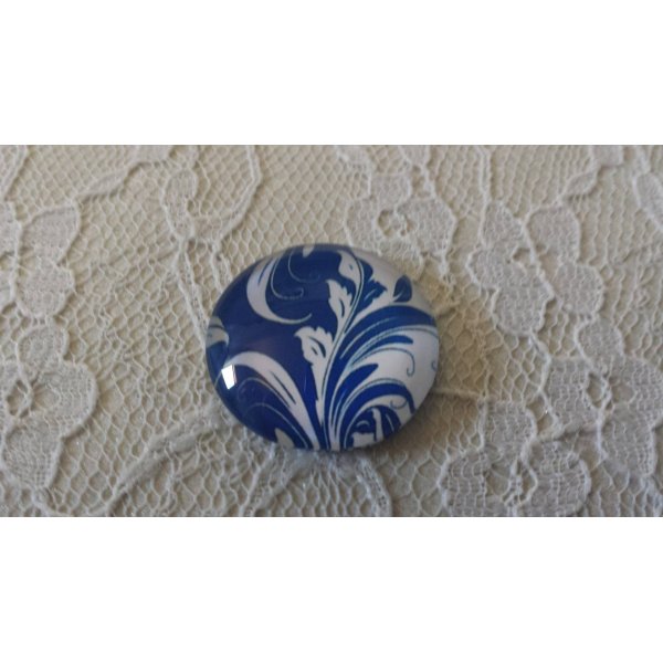 runder Glas-Cabochon 25mm Blume 042 
