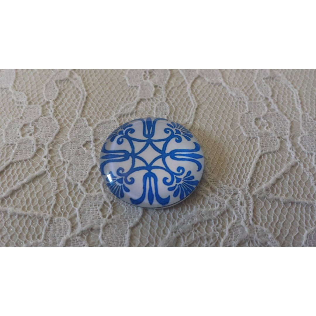 runder Glas-Cabochon 25mm Blume 040 