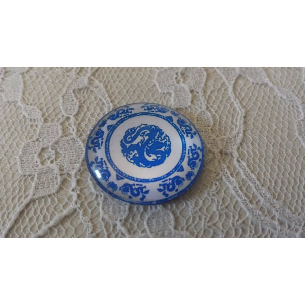 runder Glas-Cabochon 25mm Blume 039 