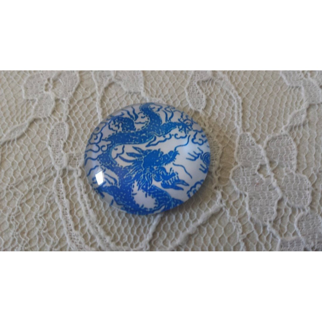 runder Glas-Cabochon 25mm Blume 038 