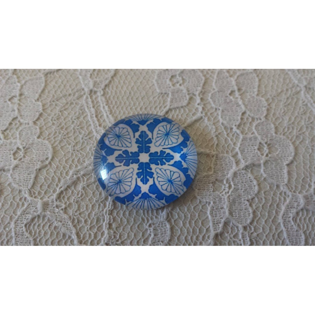 runder Glas-Cabochon 25mm Blume 034 